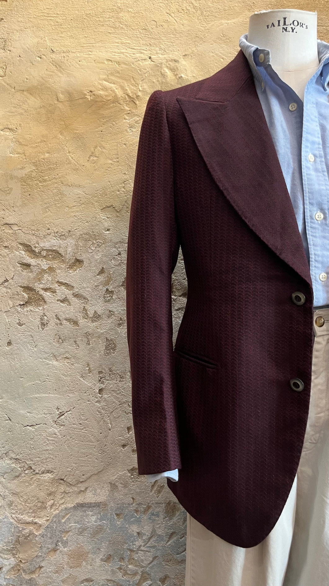 Monopetto  sartoriale anni '70 bordeaux - 44/6